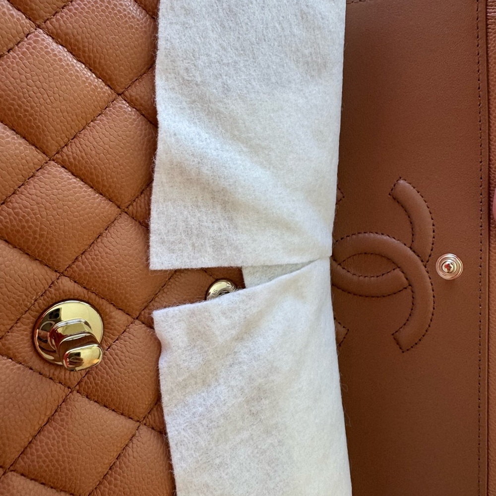 CHANEL Classic 11.12 Medium Double Flap in Camel Caviar Leather Gold Hardware - Picture 10 of 12